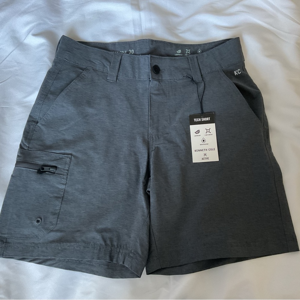 Kenneth Cole tech short size 30 gray NWT cargo water resistant lightweight